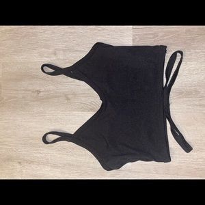 Black crossed Crop top